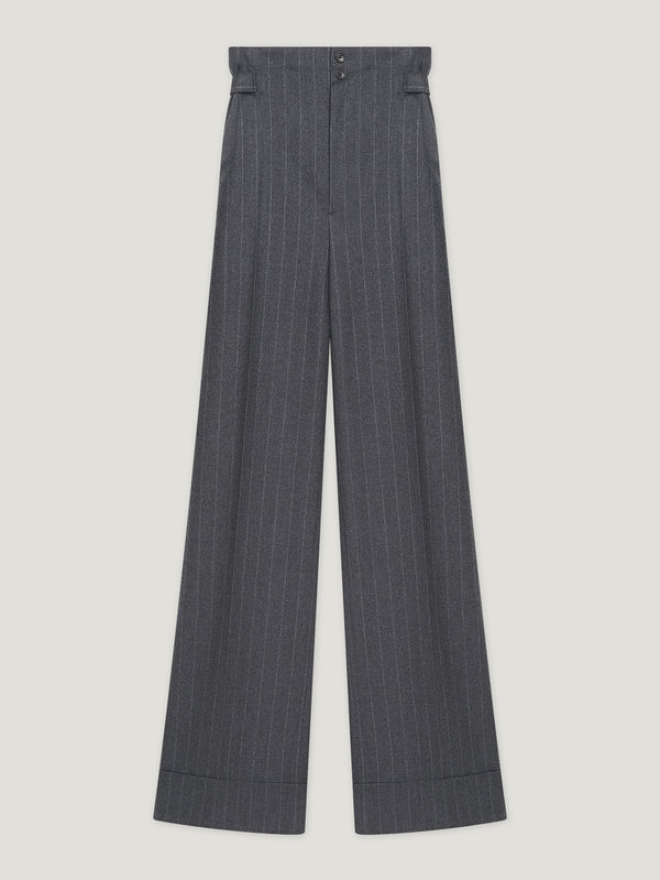 Charcoal Pinstripe Sash Trousers