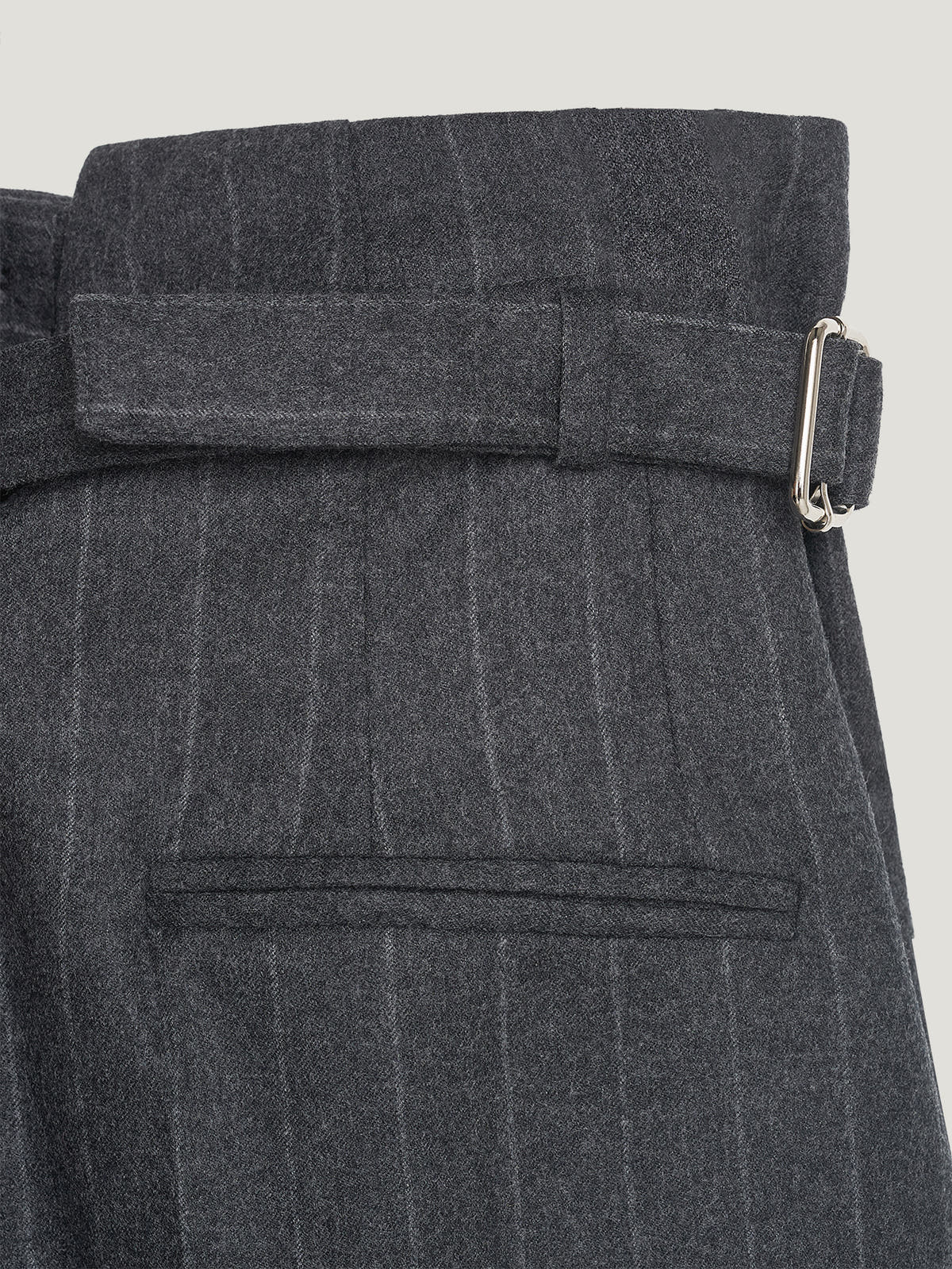 Charcoal Chalk Stripe Sash Trousers - Connolly