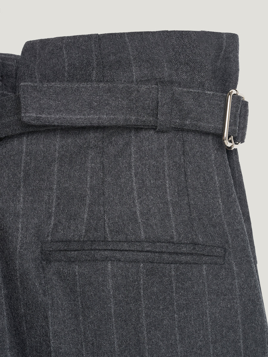 Charcoal Chalk Stripe Sash Trousers - Connolly