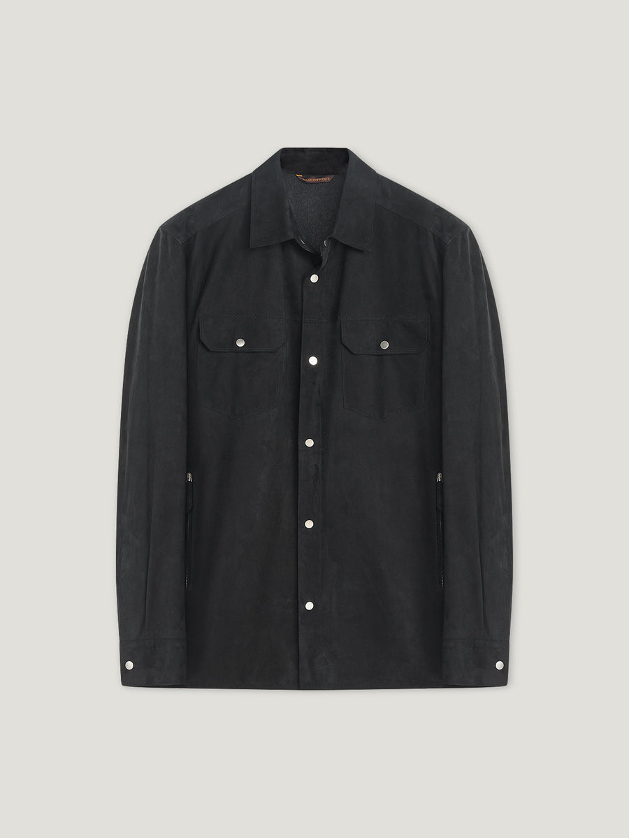 Black Suede Overshirt - Connolly