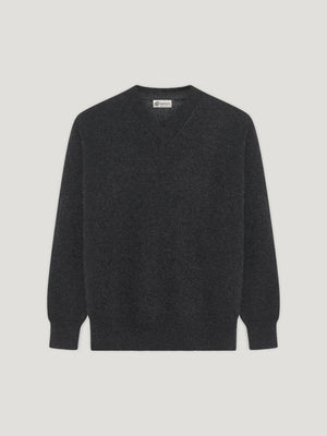 Charcoal 4 Ply Favourite V Neck Sweater