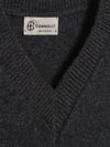 Charcoal 4 Ply Favourite V Neck Sweater