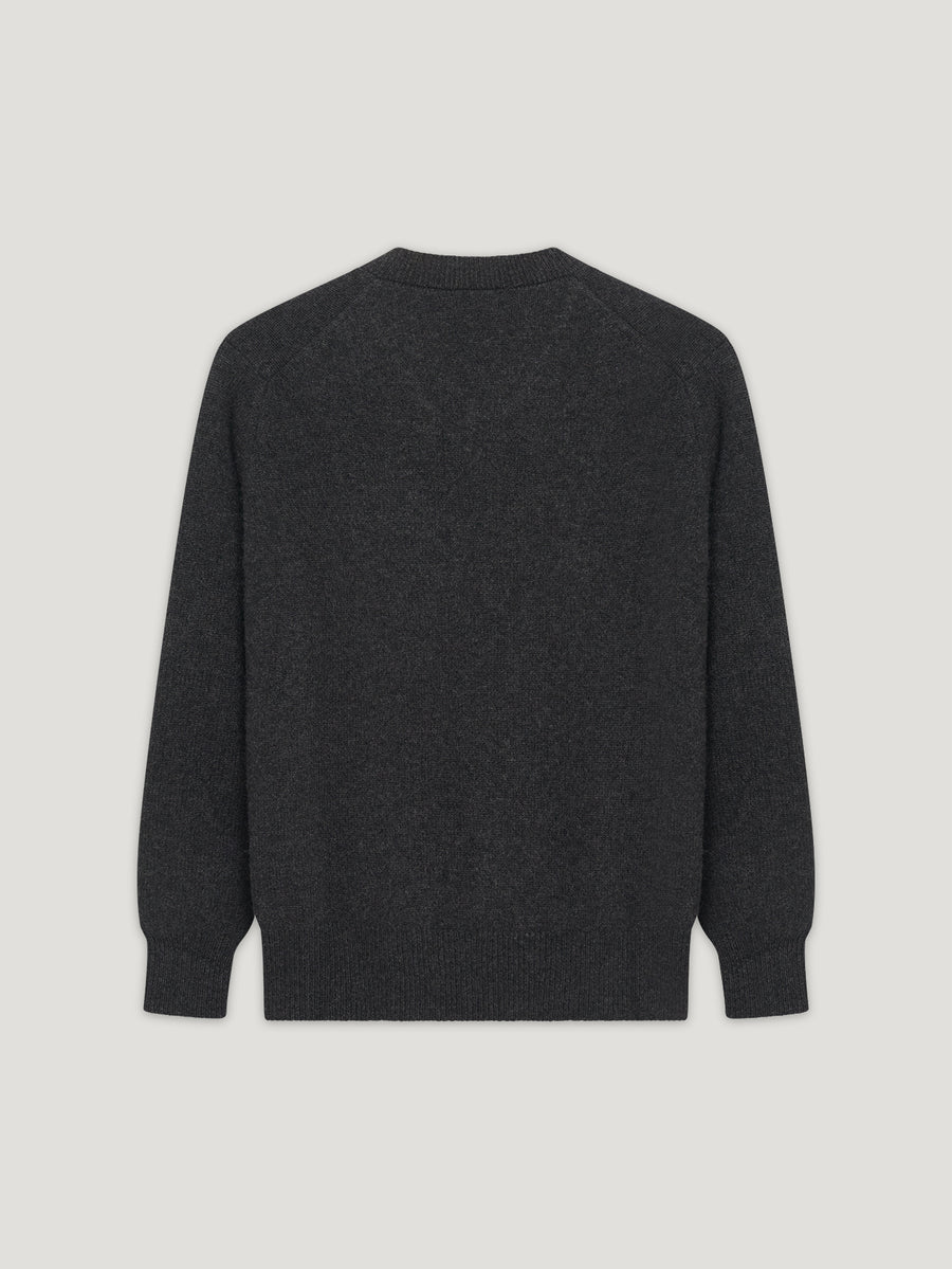 Charcoal 4 Ply Favourite V Neck Sweater - Connolly