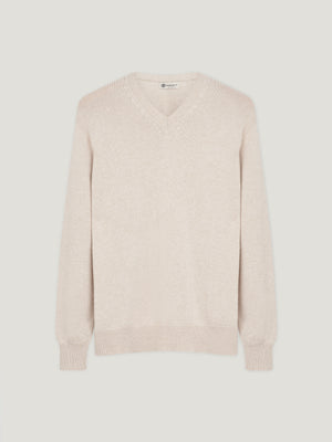Oat 4 Ply Favourite V Neck Sweater