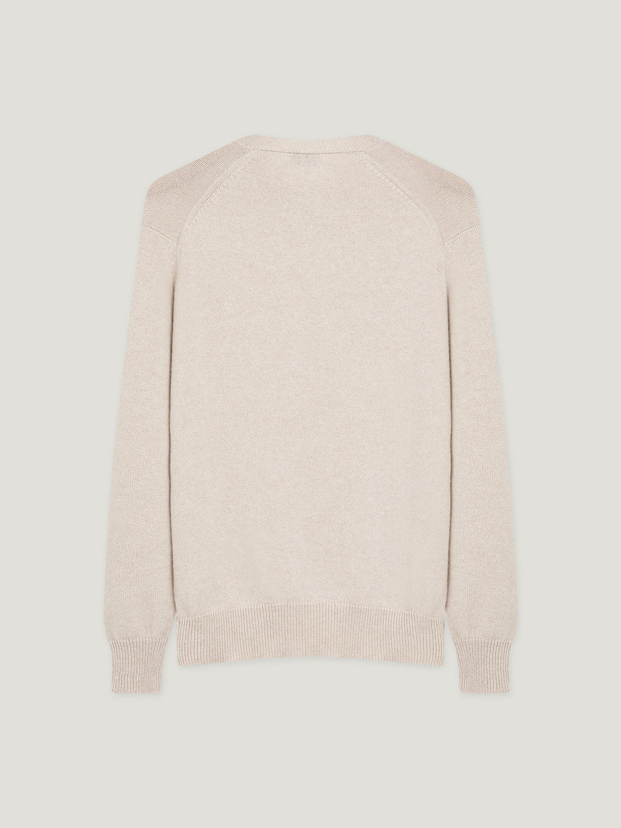 Oat 4 Ply Favourite V Neck Sweater - Connolly