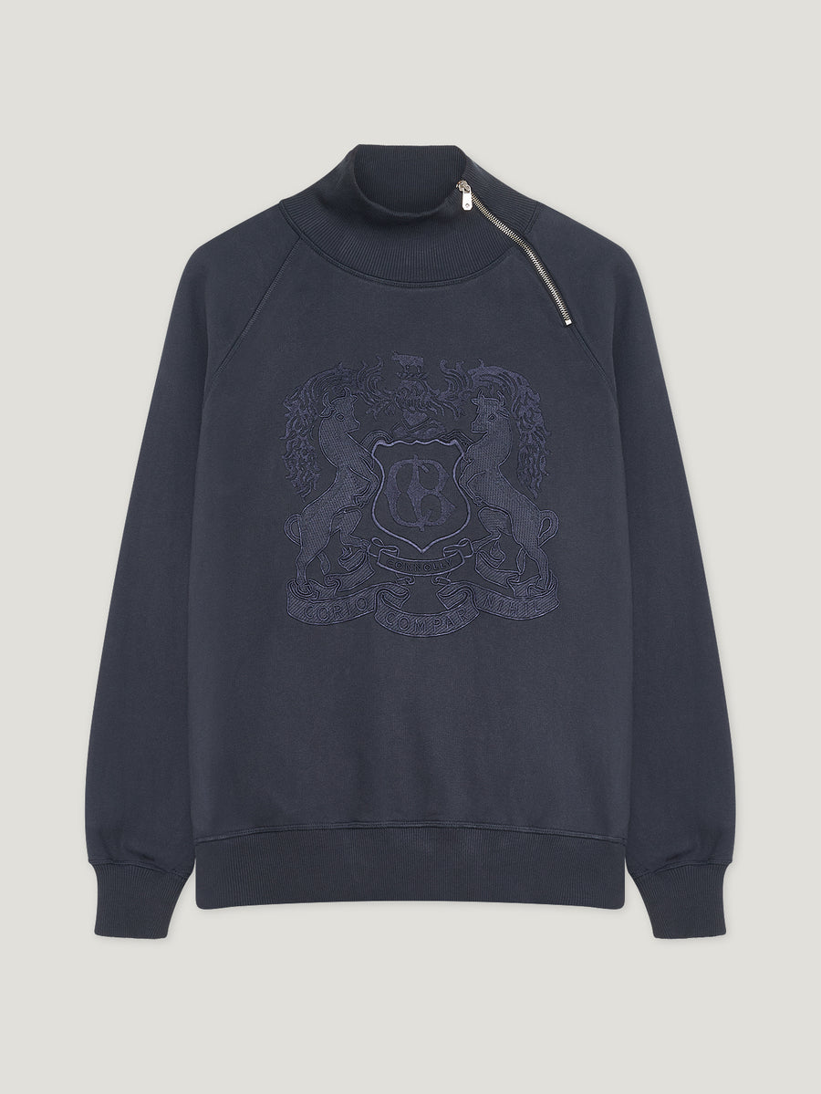 Navy Embroidered Driving Sweatshirt - Connolly