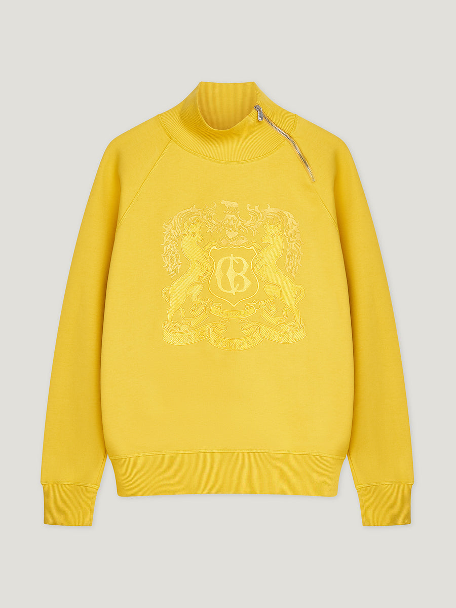Yellow Embroidered Driving Sweatshirt - Connolly