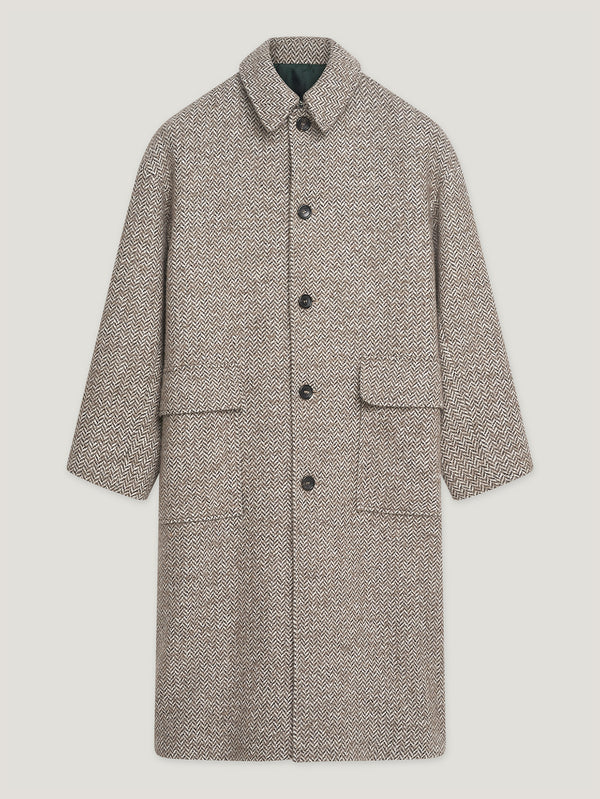 Brown/Natural Oversized Martingale Coat