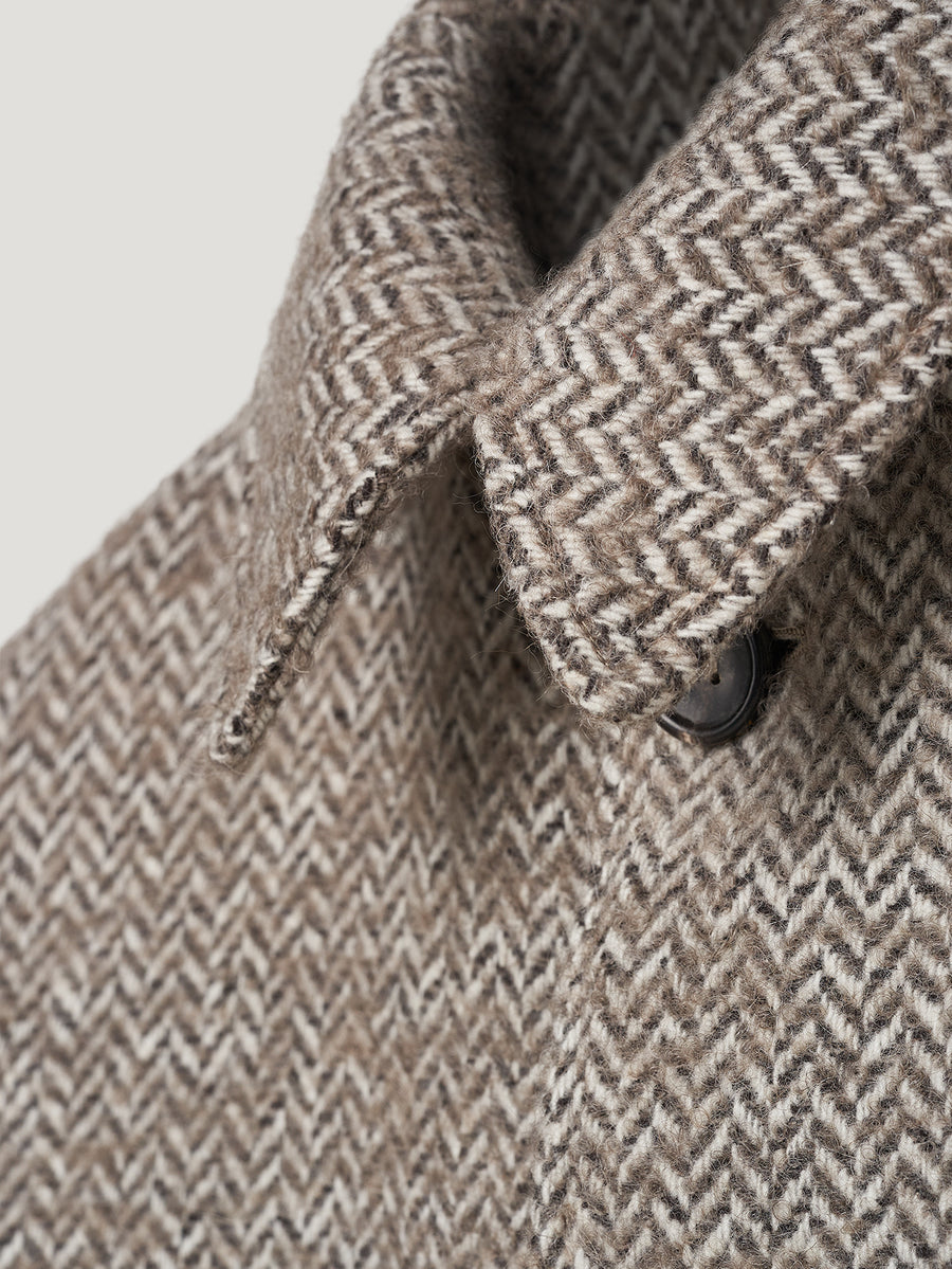 Brown/Natural Oversized Martingale Coat - Connolly