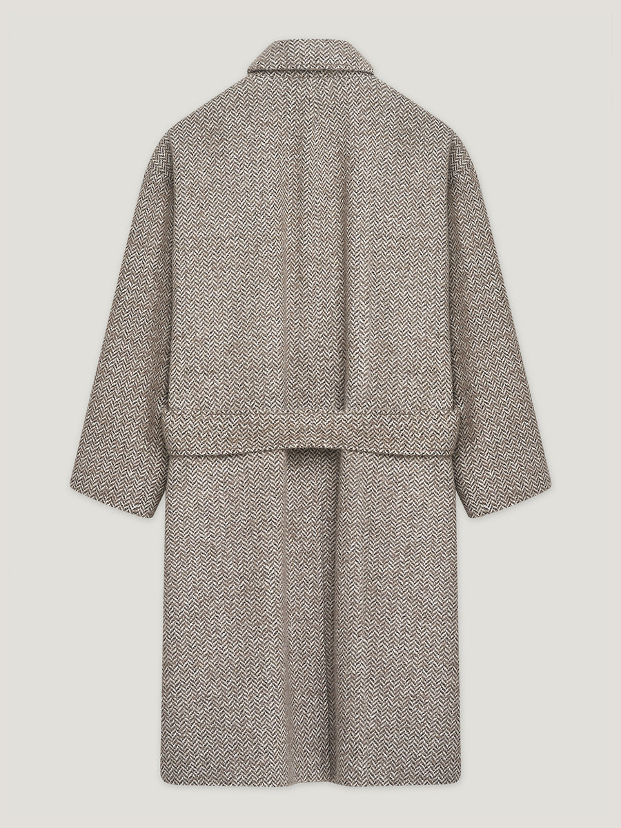 Brown/Natural Oversized Martingale Coat - Connolly