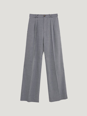 Blue Oxford Bag Trousers