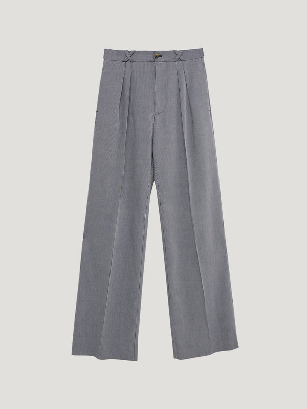 Blue Oxford Bag Trousers