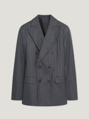 Charcoal Pinstripe Double Breasted Jacket