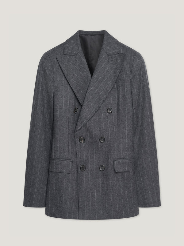 Charcoal Pinstripe Double Breasted Jacket