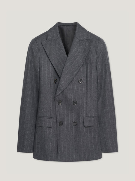 Charcoal Chalk Stripe Double Breasted Jacket– Connolly