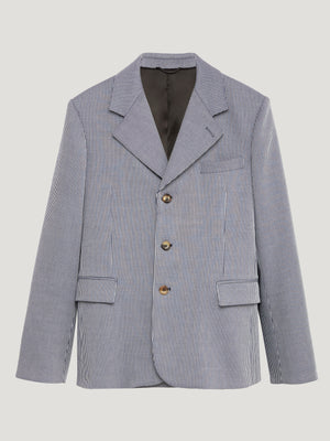 Blue Oxford Single Breasted Jacket