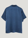 Blue Short Sleeve Silk Shirt