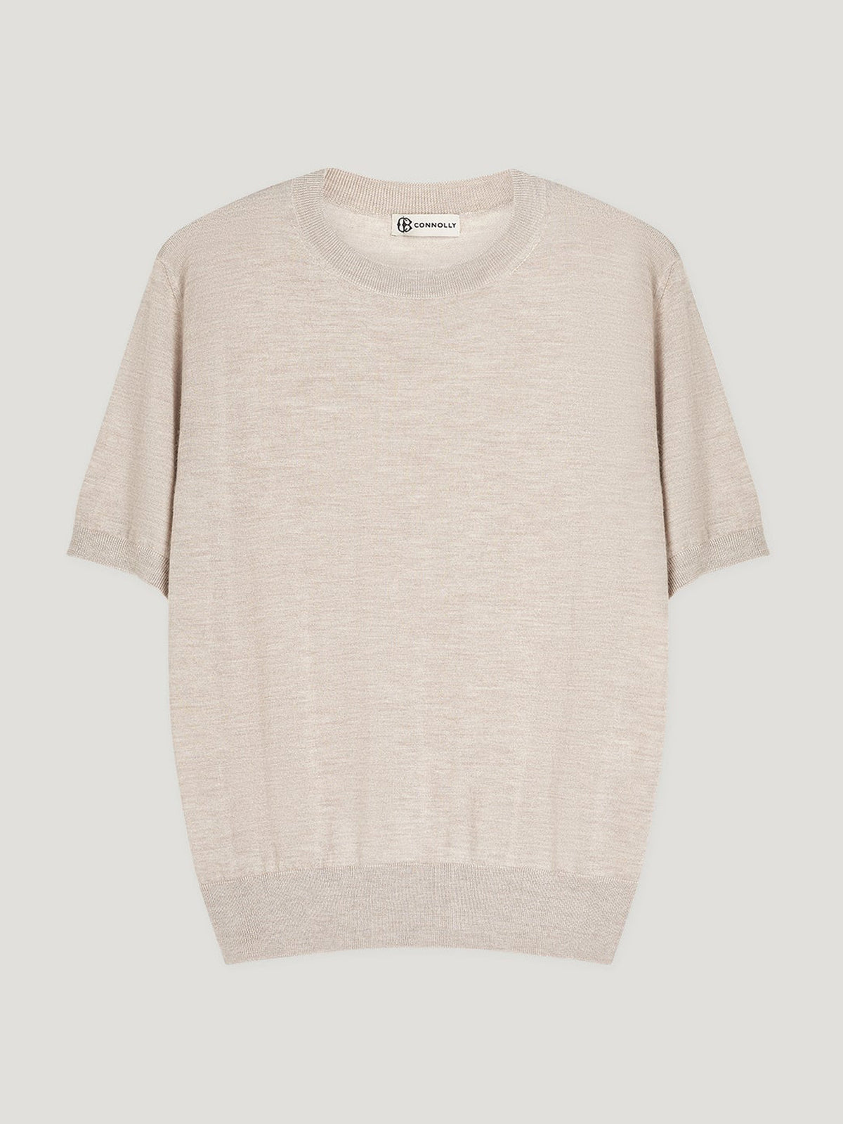 Ecru Classic Cashmere & Silk T-Shirt - Connolly