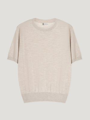 Ecru Classic Cashmere & Silk T-Shirt