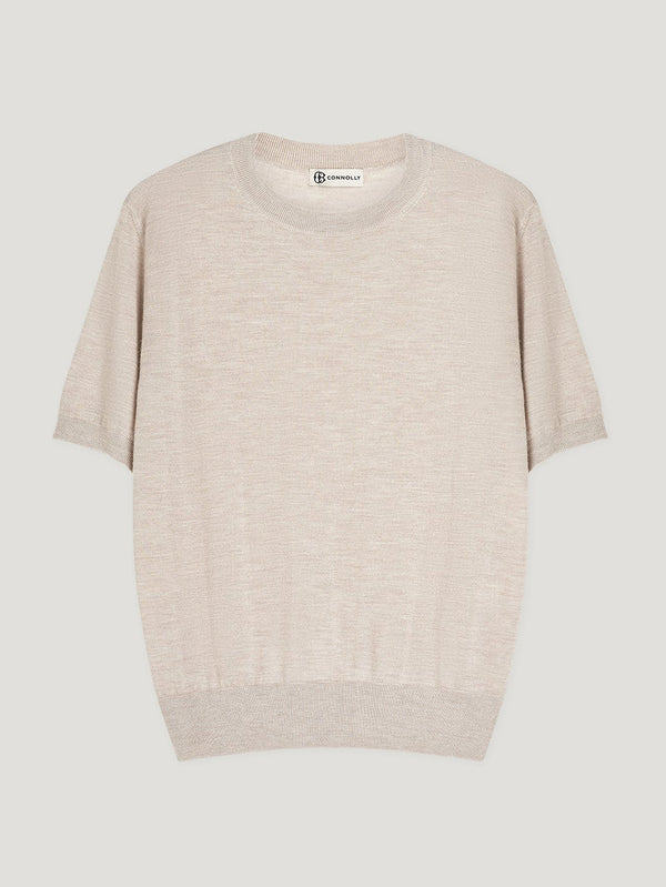 Ecru Classic Cashmere & Silk T-Shirt