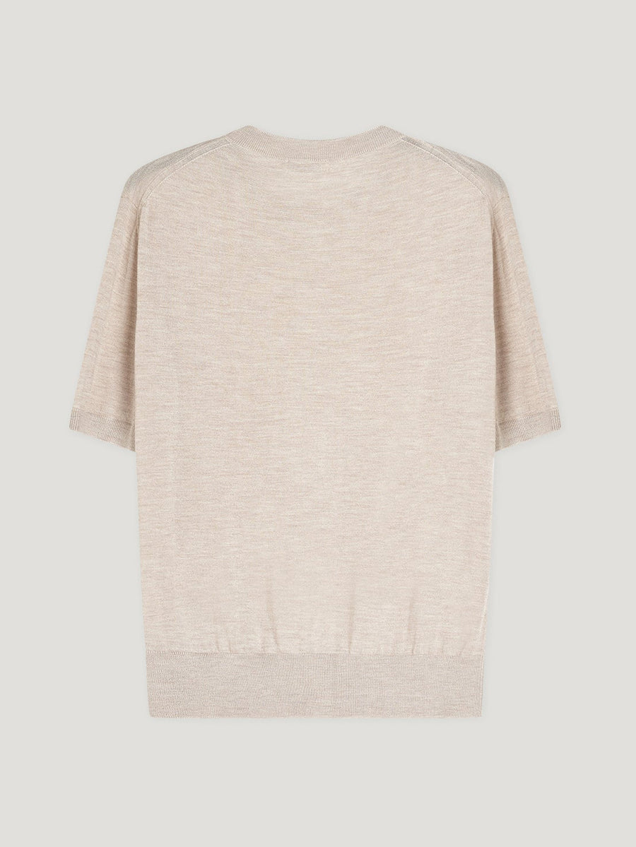 Ecru Classic Cashmere & Silk T-Shirt - Connolly