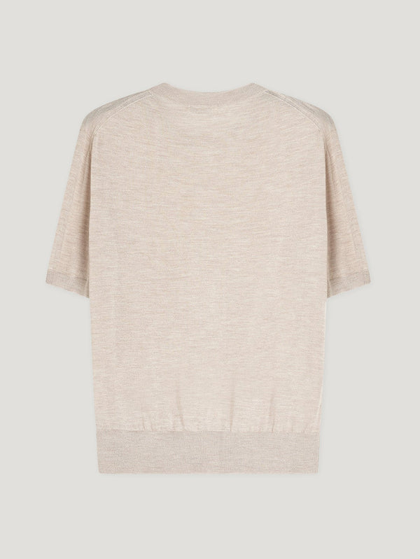 Ecru Classic Cashmere & Silk T-Shirt