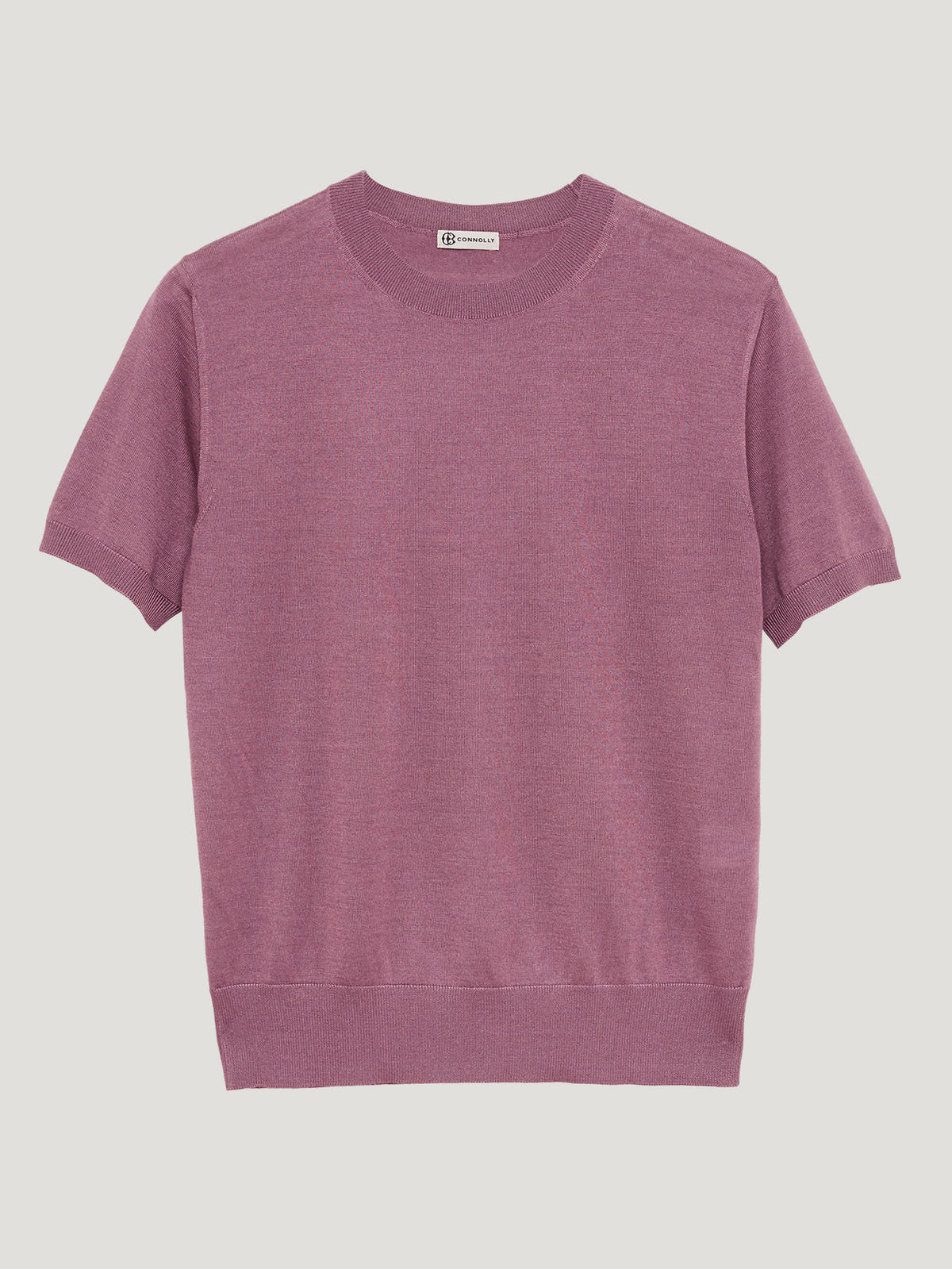 Mauve Classic Cashmere & Silk T-Shirt - Connolly