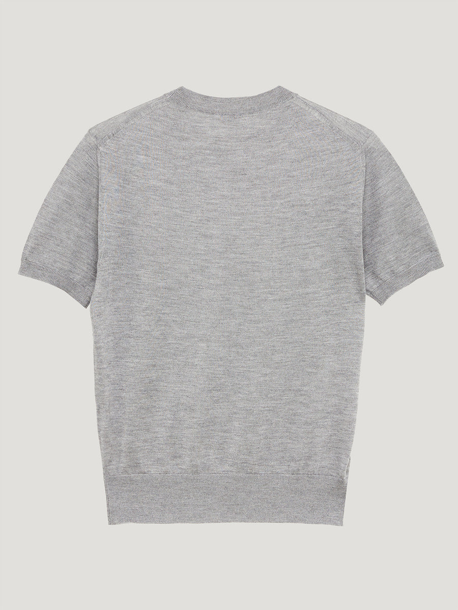 School Grey Classic Cashmere & Silk T-Shirt - Connolly
