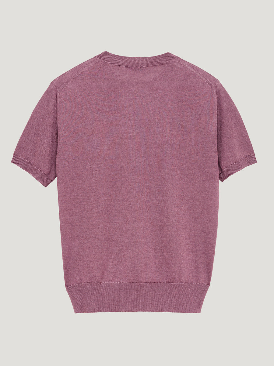 Mauve Classic Cashmere & Silk T-Shirt - Connolly