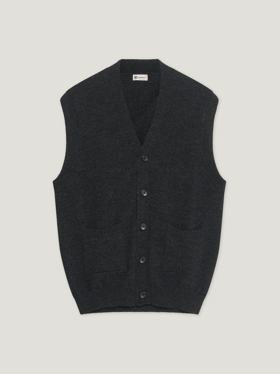 Charcoal Knit Waistcoat - Connolly