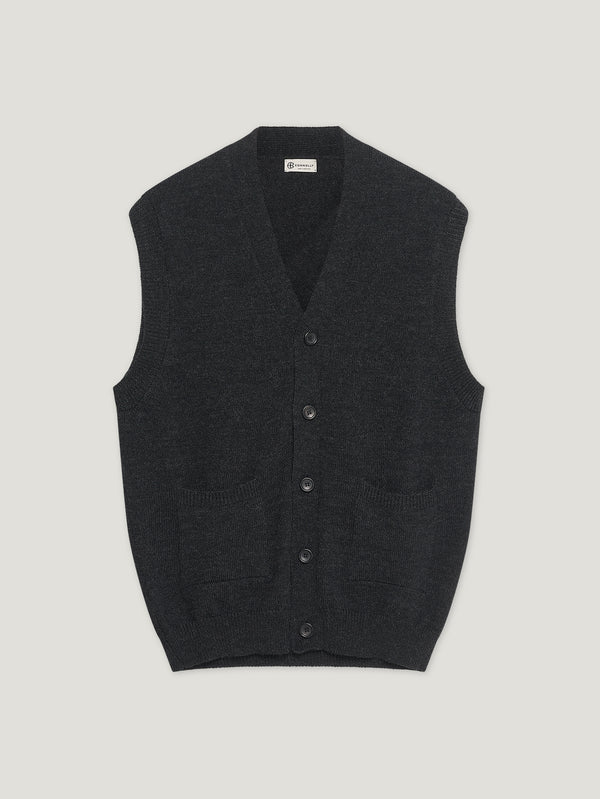 Charcoal Knit Waistcoat