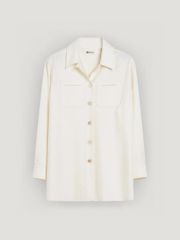 White Super Luxe Merino Overshirt