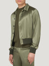 Khaki Silk Blouson Jacket