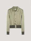 Khaki Silk Blouson Jacket