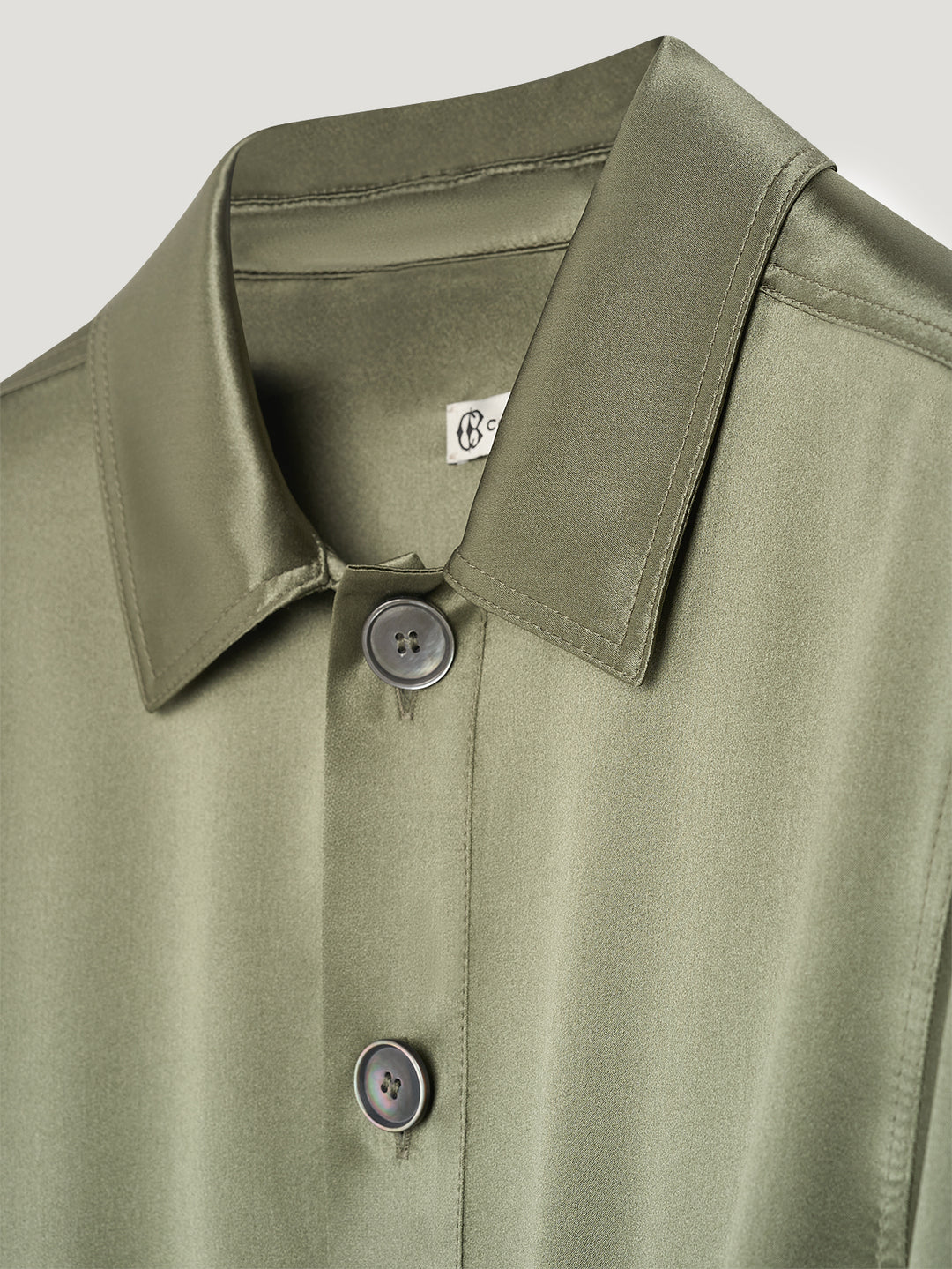 Khaki Blouson Jacket | Silk Bomber Jacket | Connolly Silk Jacket