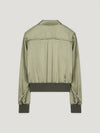 Khaki Silk Blouson Jacket