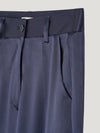Navy Classic Silk Trousers