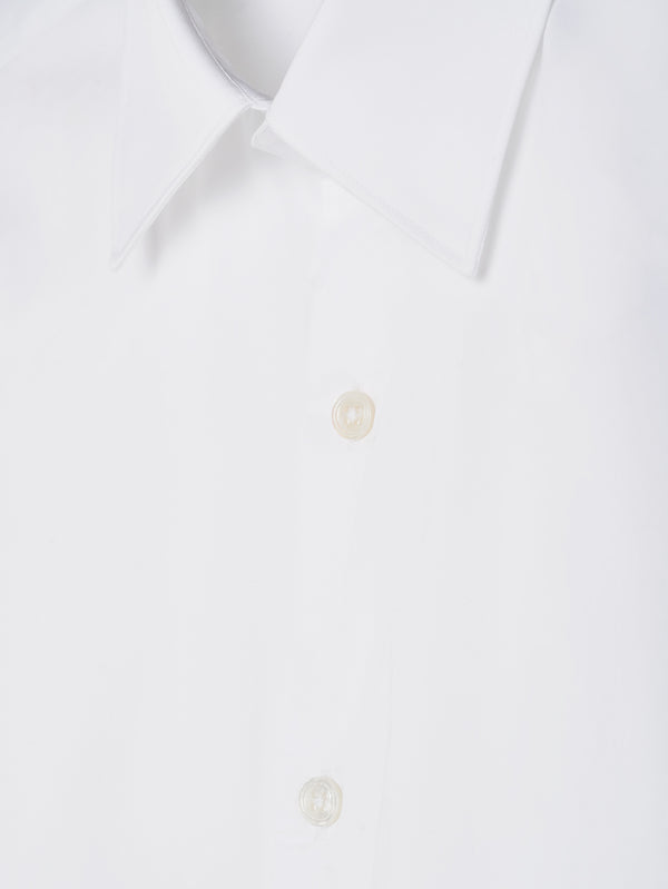 White Fit Pleated Collar Single Cuff Cotton Stretch - Connolly England