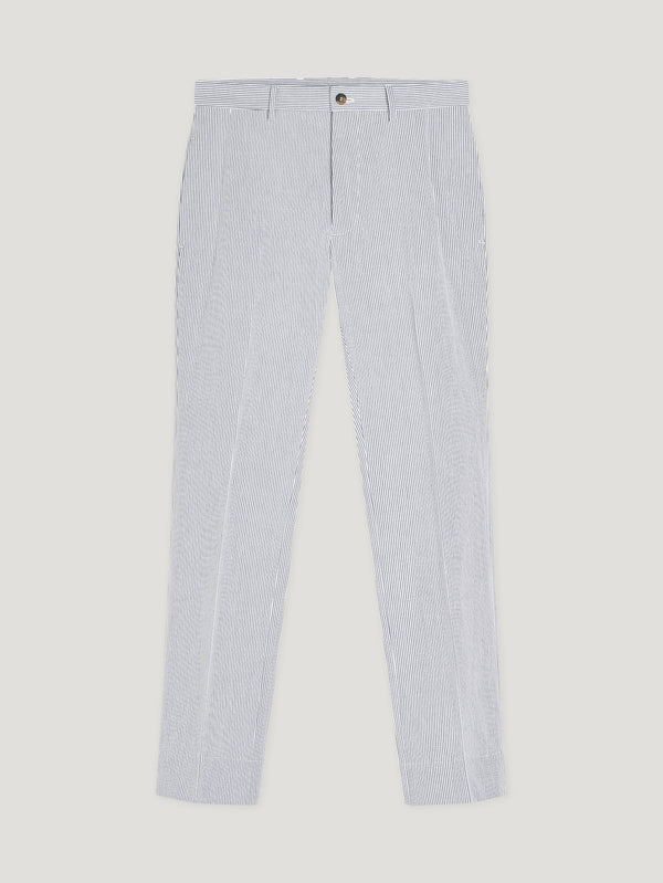 Navy/White Seersucker Trousers