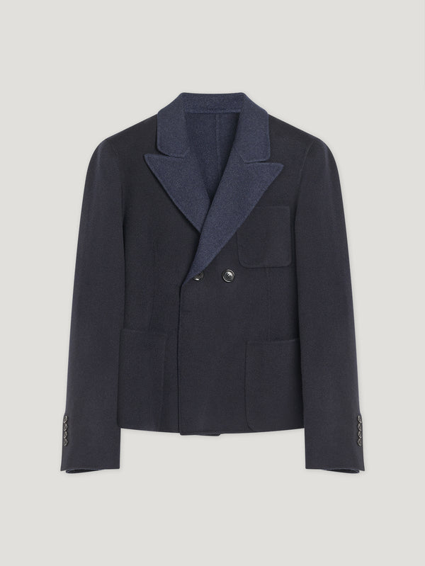 Navy Double Face 2 Button Jacket