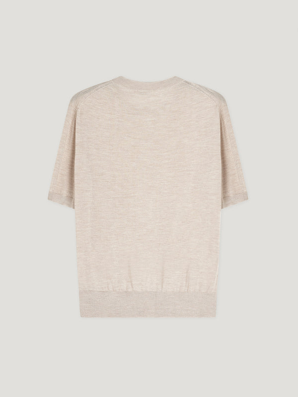 Ecru Classic Cashmere & Silk T-Shirt