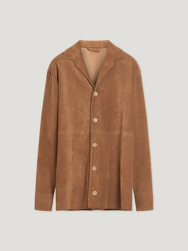 Cognac Driver Suede Over Shirt