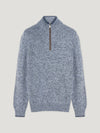 Blue Cashmere Zip Sweater