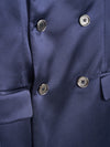 Navy Double Breasted Silk Jacket
