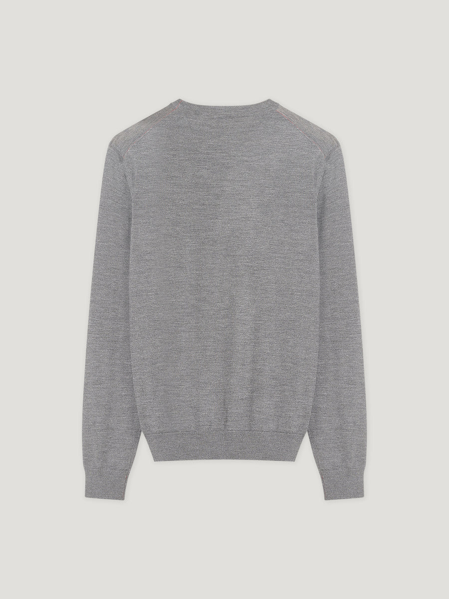 Light Grey Classic Merino Crew Neck - Connolly