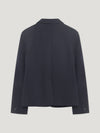 Navy Knitted Cotton 1 Button Jacket