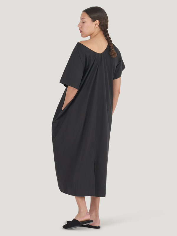 Round Neck Long Dress - Black