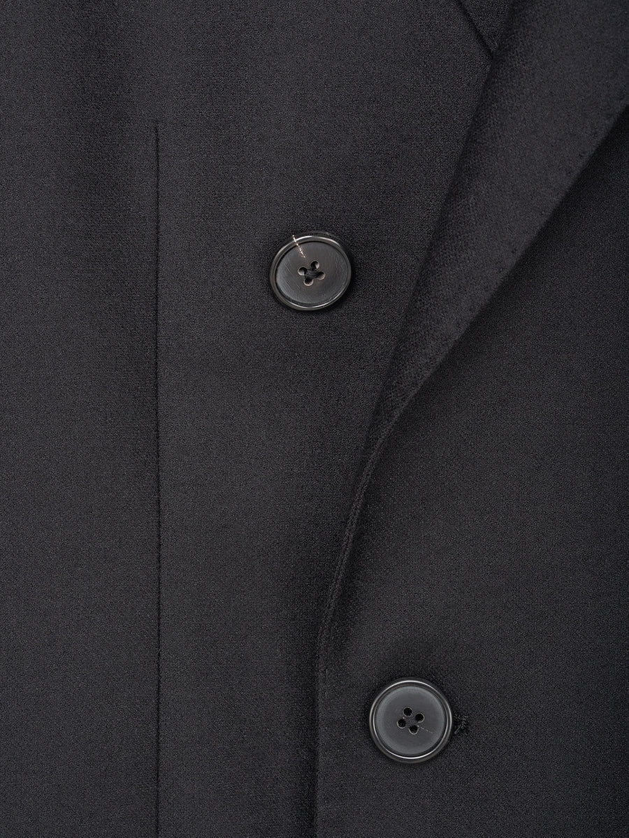 Black Long Double-Breasted Flannel Jacket - Connolly