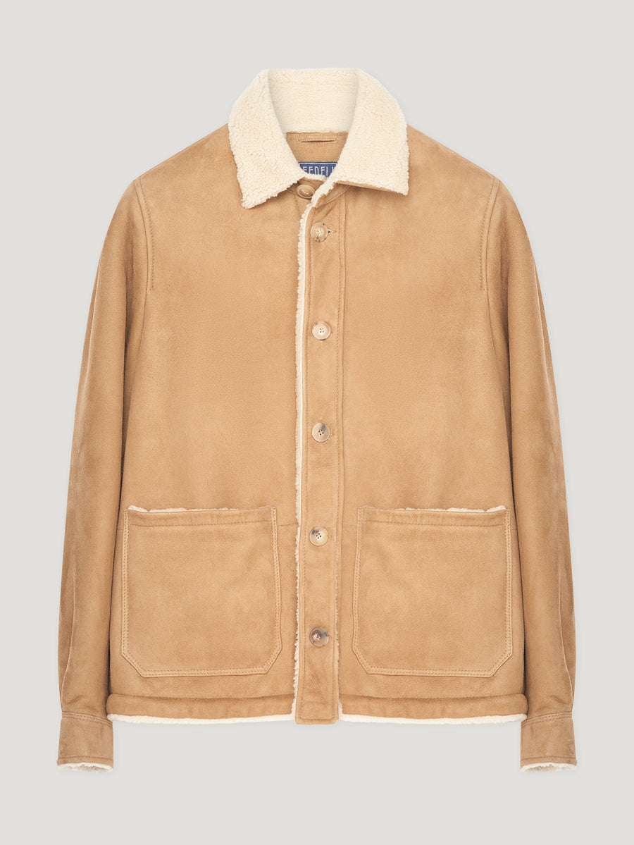 Natural Shearling Cropped Jacket - Connolly