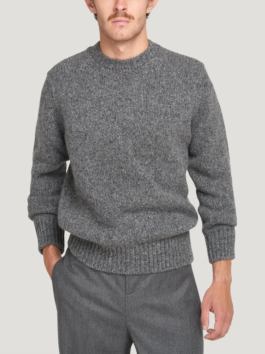 Grey Super Luxe Cashmere Crewneck - Connolly